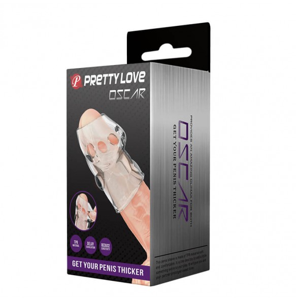 PRETTY LOVE - OSCAR Glans Exposed Penis Sleeve (Transparent)
